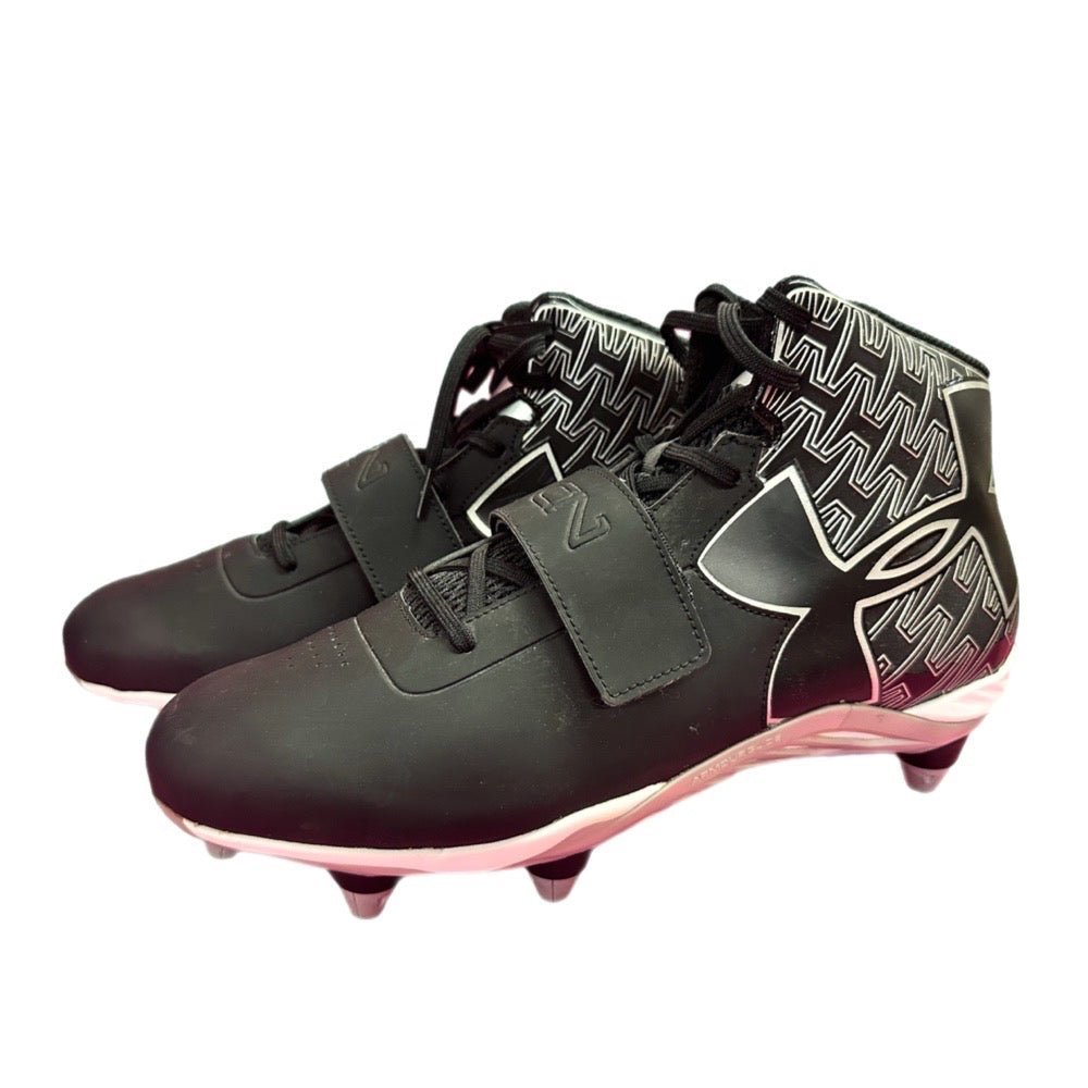 Under Armour UA C1N Black Mid Football Cleats Sneakers Shoes SIZE 11 1264317-001 | Finer Things Resale