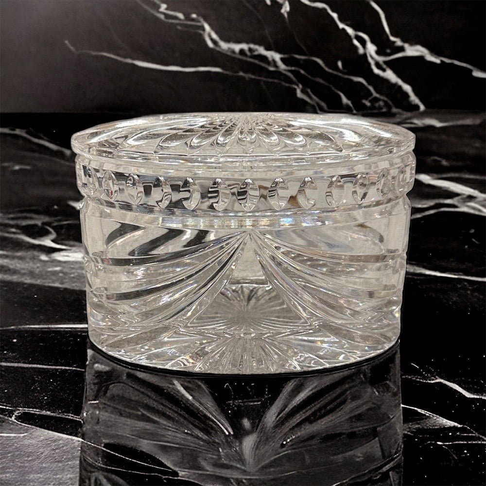 Waterford Overture Crystal Clear Glass oval trinket box | Finer Things Resale