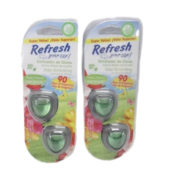 Refresh Your Car Odor Eliminating Scent Oil Diffusers 2 pks of 2 Fresh Spring | Finer Things Resale