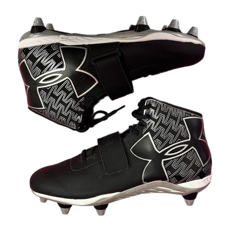 Under Armour UA C1N Black Mid Football Cleats Sneakers Shoes SIZE 11 1264317-001 | Finer Things Resale