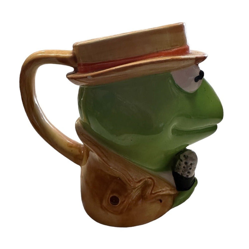 Sigma Kermit the Frog Muppet News Reporter coffee mug Jim Henson VINTAGE 1970's | Finer Things Resale