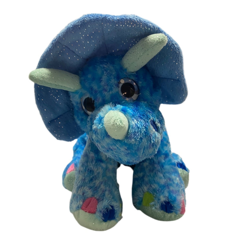 Wild Republic Triceratops Plush Blue Sparkle 12" stuffed animal Retired | Finer Things Resale