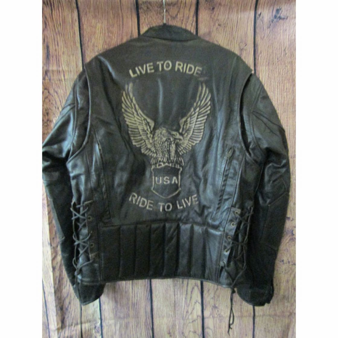 Xelement Retro Live to Ride leather motorcycle jacket SIZE LARGE | Finer Things Resale