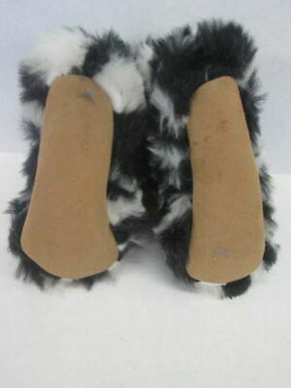 Mud Pie zebra stripe faux fur boots SIZE 0-6 MONTHS | Finer Things Resale