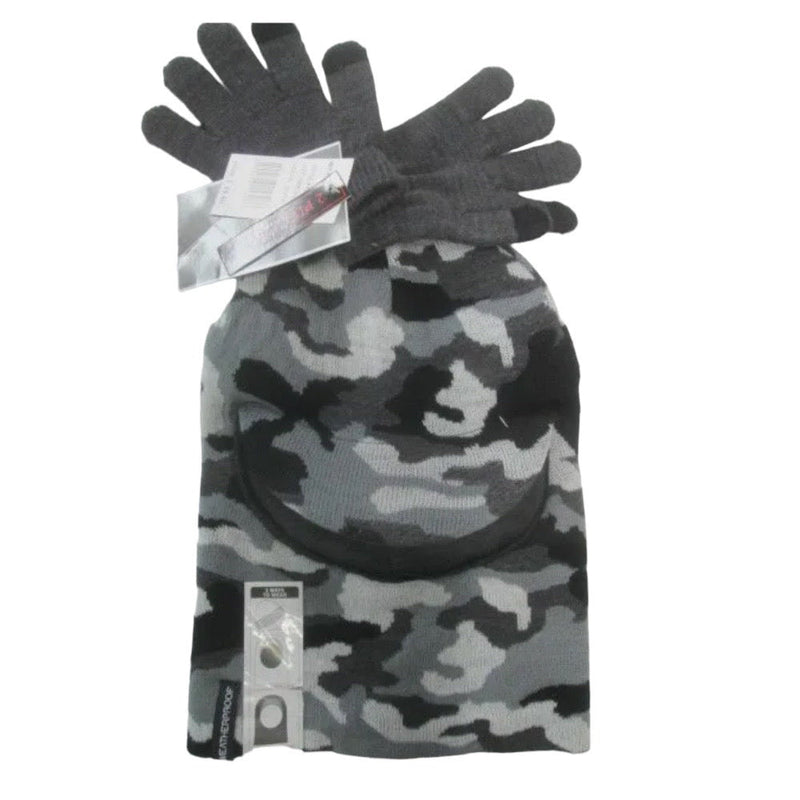Weatherproof 3 way camouflage knit hat w matching gloves OSFA NEW! | Finer Things Resale
