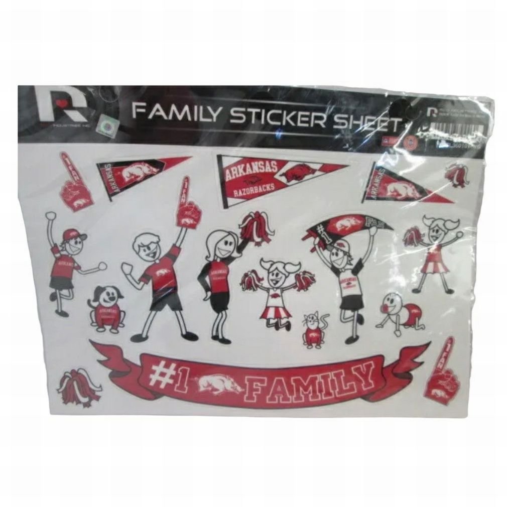 University of Arkansas Razorback Spirit Family Sticker Decal Sheet BRAND NEW! | Finer Things Resale