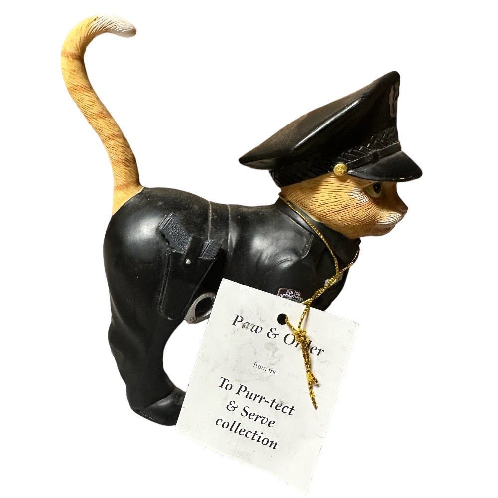 The Hamilton Collection To Purr-tect & Serve  Paw & Order Cat Figurine | Finer Things Resale