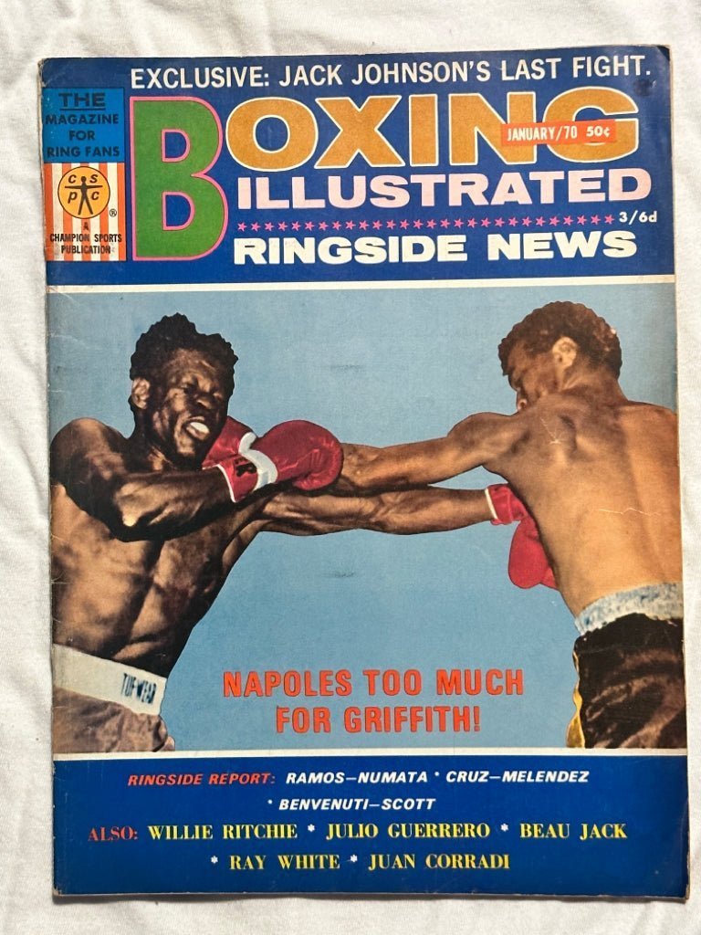 Boxing Illustrated Magazine Napoles vs Griffith Jack Johnson Jan 1970 Vintage | Finer Things Resale