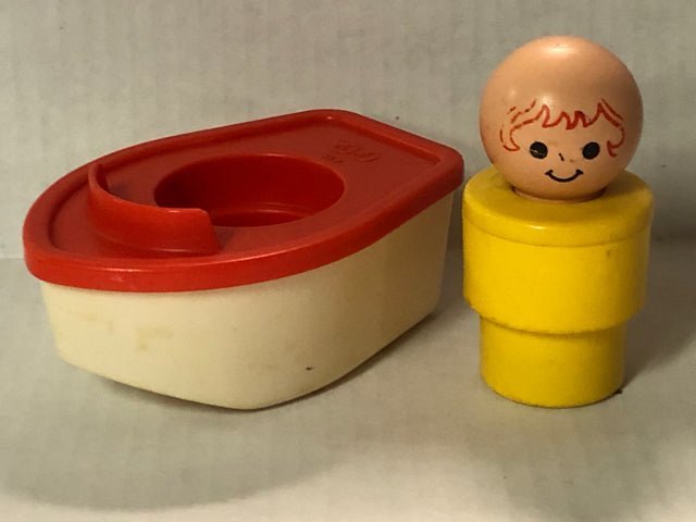 Vintage 1974 Fisher Price Jumbo Little People figure and boat #411 | Finer Things Resale