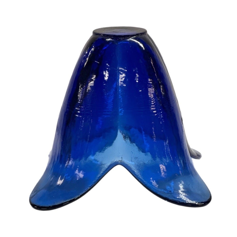 Cobalt Blue glass tulip vase recycled vintage art glass | Finer Things Resale