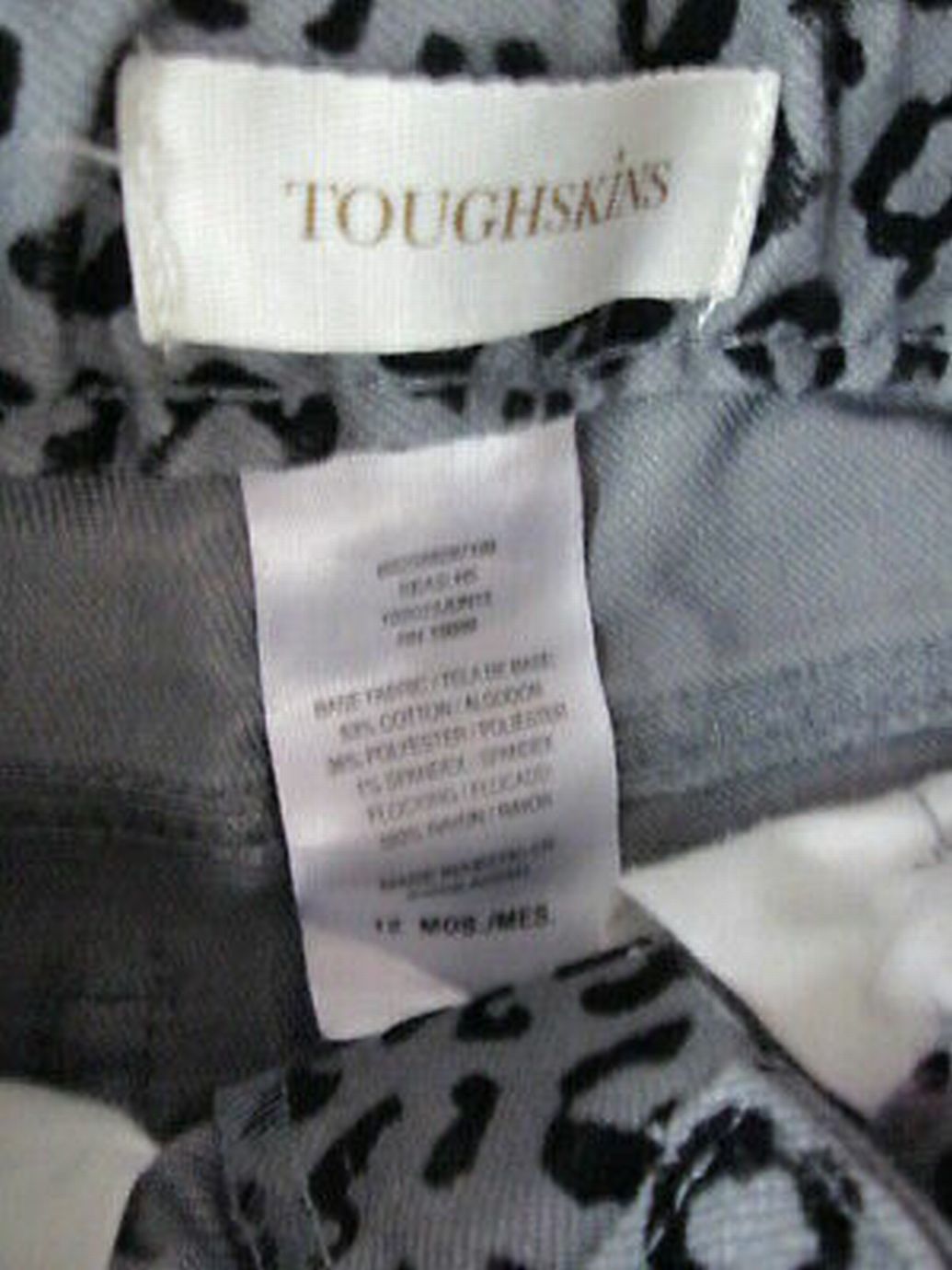 Toughskins leopard print skinny jeans pants SIZE 12 MONTHS | Finer Things Resale