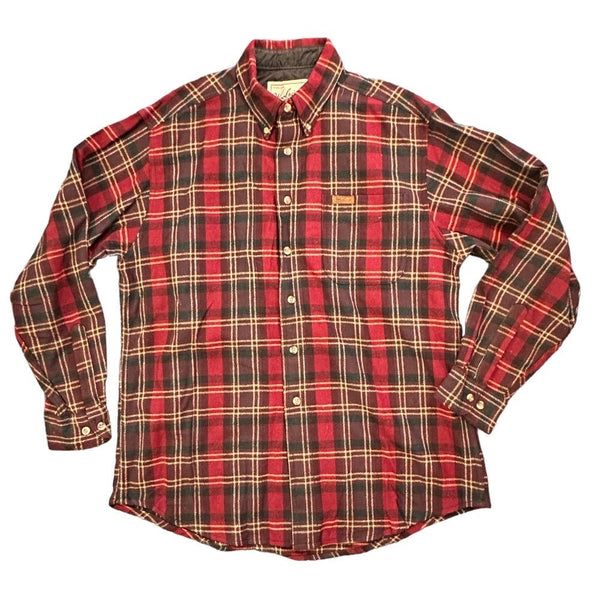Woolrich Original Outdoors long sleeve plaid flannel wool shirt SIZE LARGE | Finer Things Resale