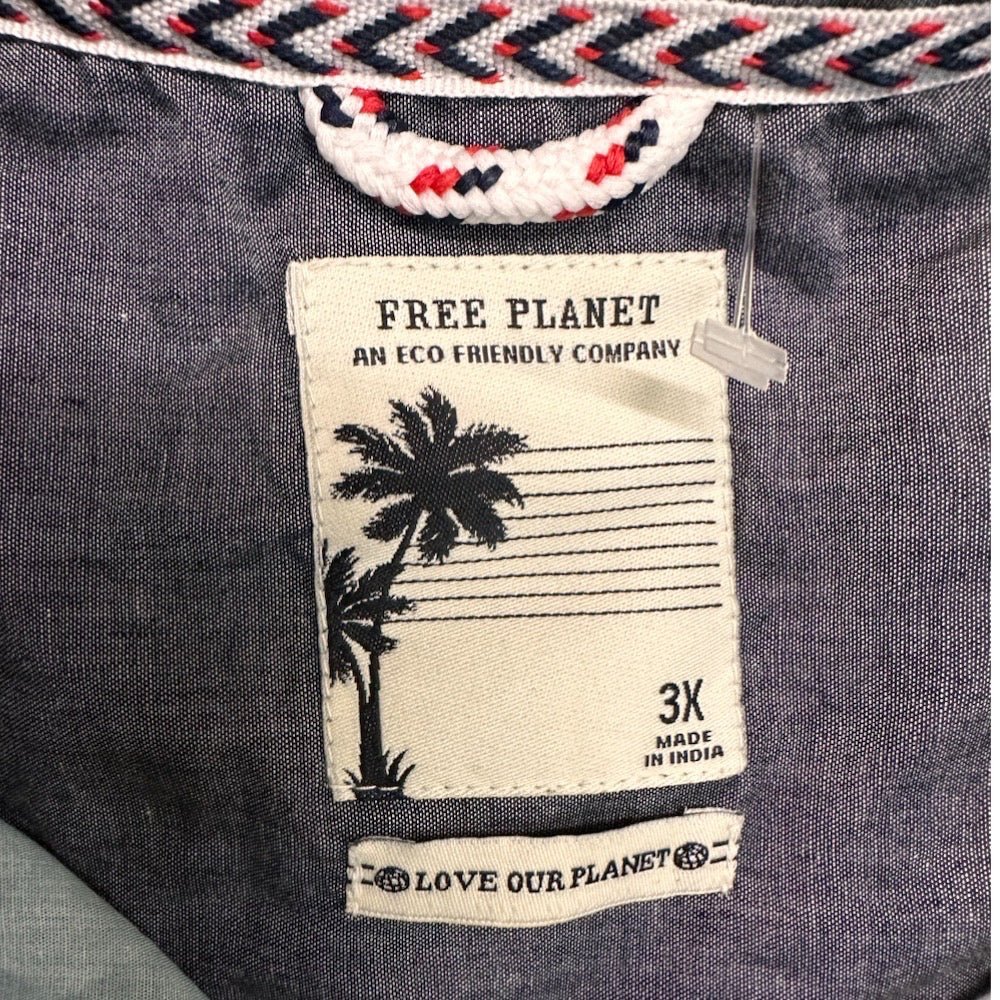 Free Planet Hawaiian Coconut print short sleeve shirt SIZE 3X NWOT | Finer Things Resale