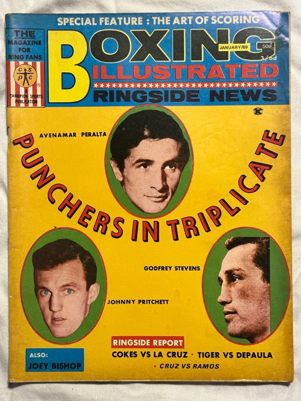 Boxing Illustrated Magazine Punchers in Triplicate Peralta Stevens Bishop Jan 69 | Finer Things Resale
