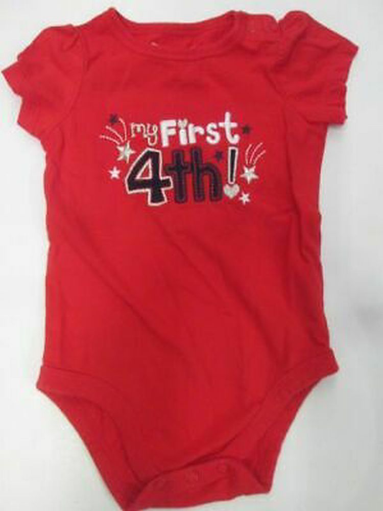 Jumping Beans "My First 4th!" short sleeve romper SIZE 6 MONTHS