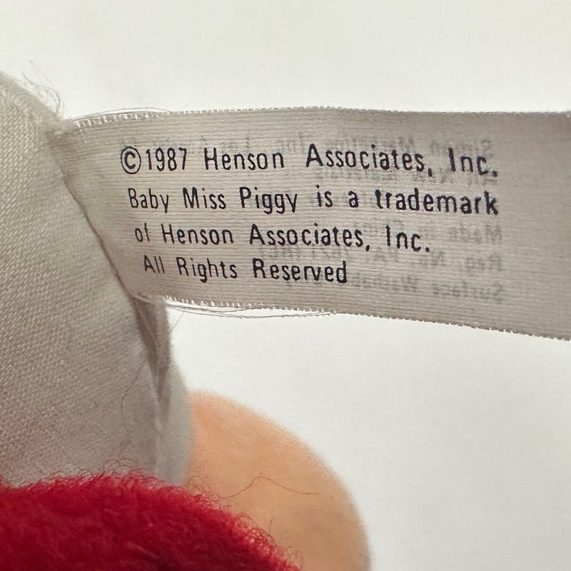 The Muppets Baby Miss Piggy Christmas stuffed animal Jim Henson Vintage 1987 9" | Finer Things Resale