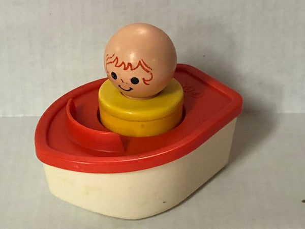 Vintage 1974 Fisher Price Jumbo Little People figure and boat #411 | Finer Things Resale