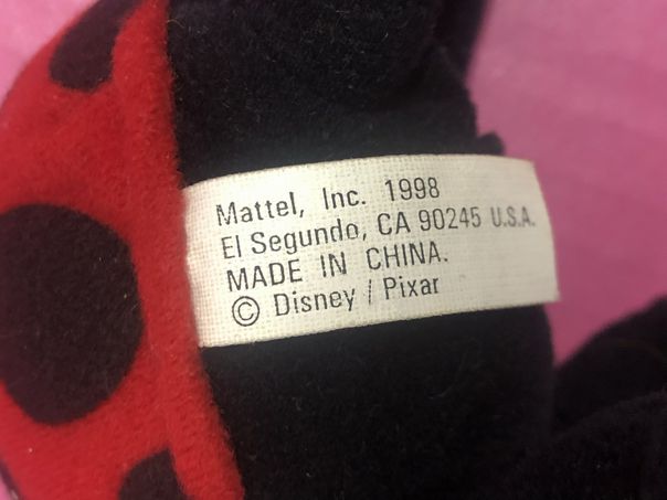 Vintage 1998  Mattel Disney Pixar Francis the Ladybug plush stuffed animal | Finer Things Resale