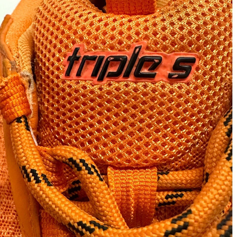 Balenciaga Triple S orange sneakers shoes clear sole 541624 MENS US 10 EUR 43 | Finer Things Resale