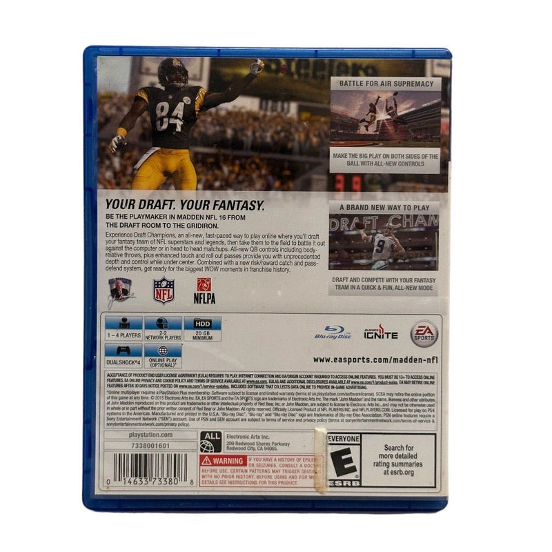 Madden NFL 16 Football Playstation 4 PS4 game Rated E | Finer Things Resale