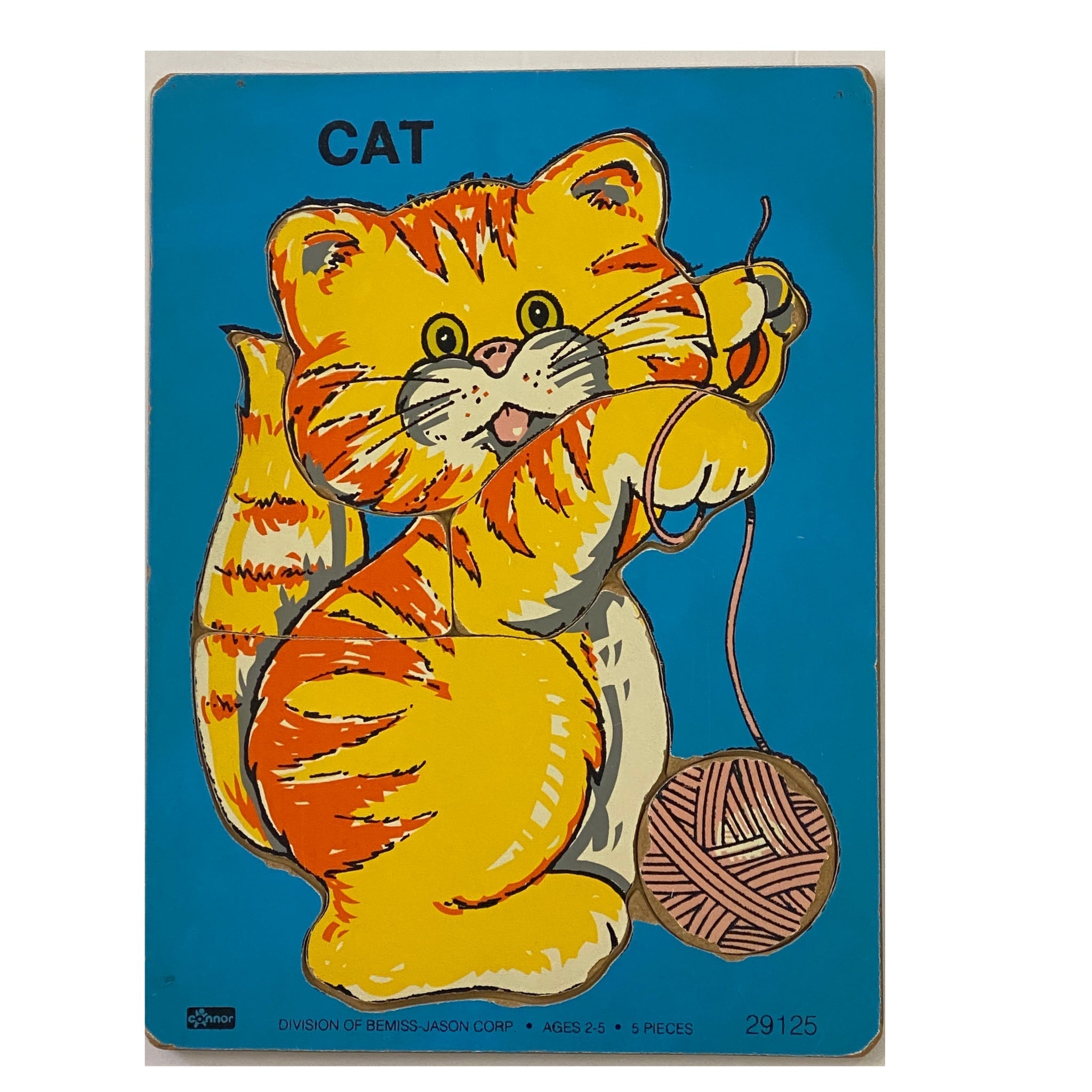 Connor Bemiss-Jason  5pc wooden CAT  puzzle #29125 VINTAGE 1980's | Finer Things Resale