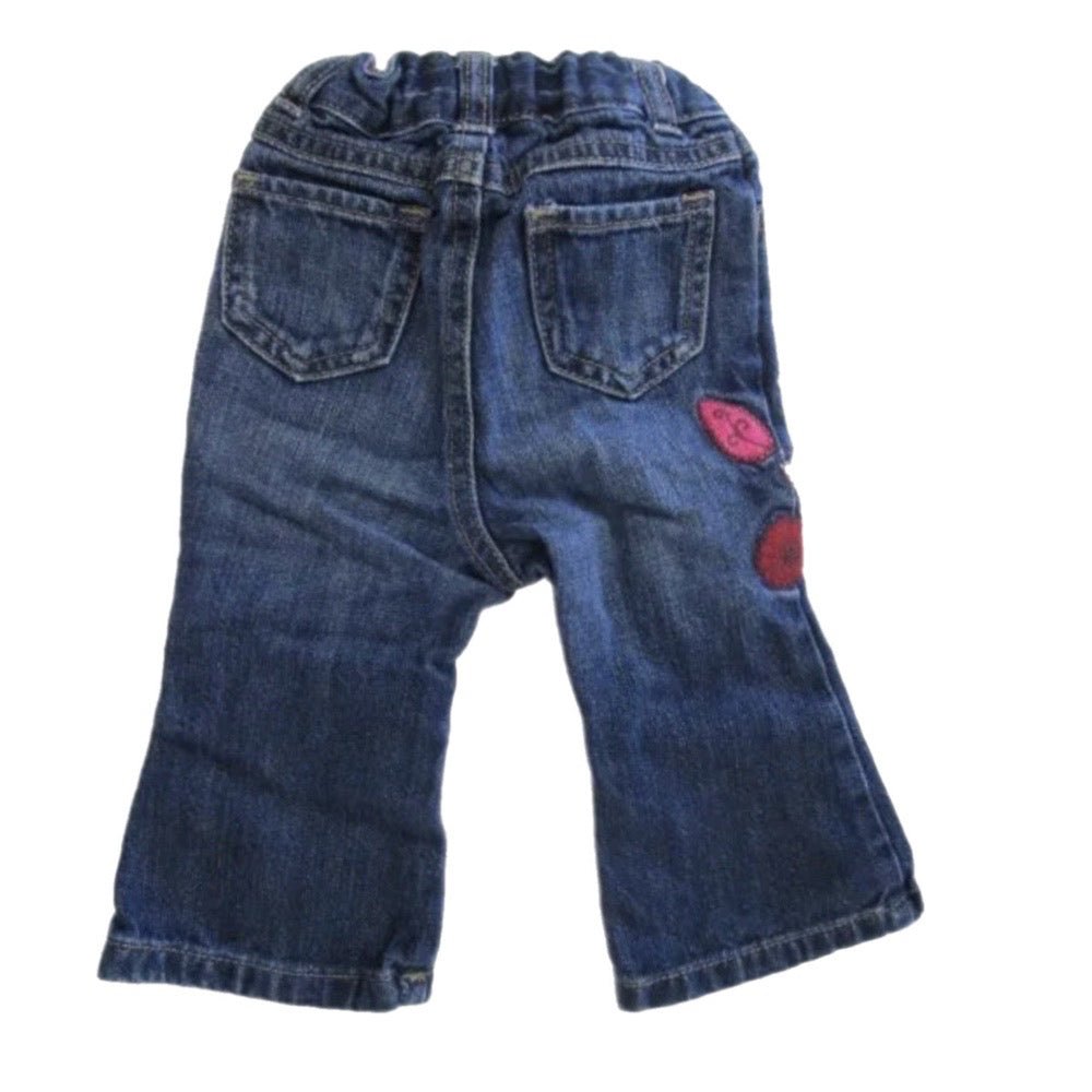 Old Navy flower leaf applique jeans SIZE 6-12 MONTHS | Finer Things Resale