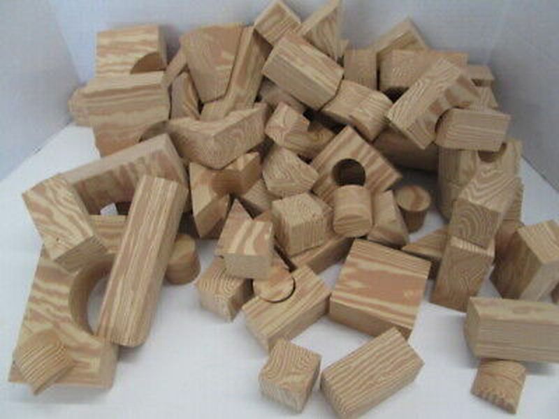 Edushapes Wood Like Building Blocks 75 pieces! | Finer Things Resale