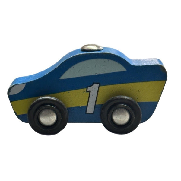 Melissa & Doug Wooden Magnetic Car Loader Hauler REPLACEMENT race car #1 Blue | Finer Things Resale