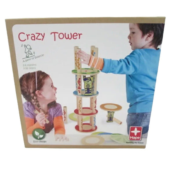Hape Bamboo Crazy Tower wooden stacking game | Finer Things Resale