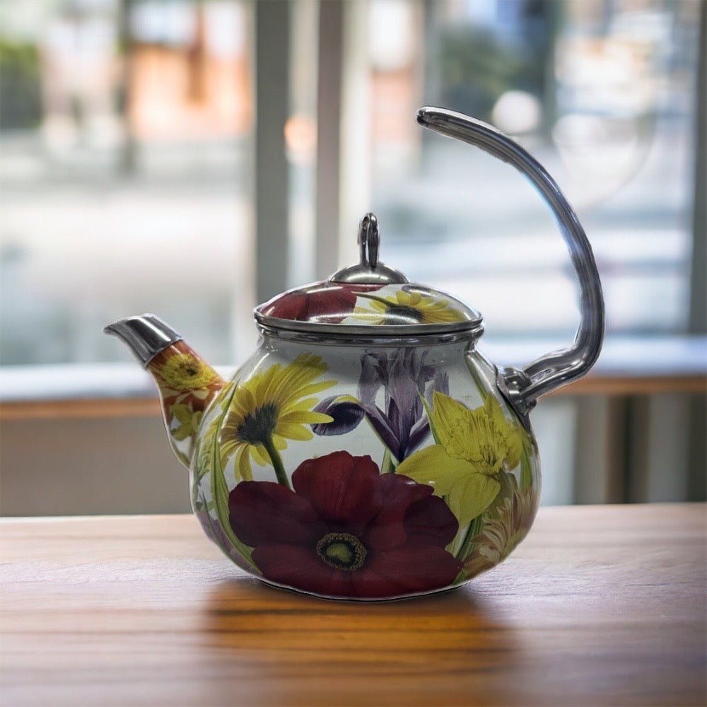 The Pioneer Woman Flower Garden Enamel Tea Kettle Teapot RETIRED! | Finer Things Resale