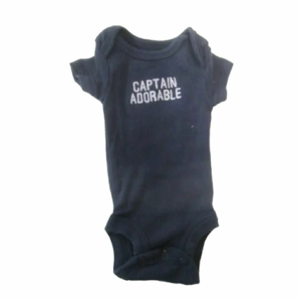 Carters "Captain Adorable" short sleeve romper SIZE PREEMIE | Finer Things Resale