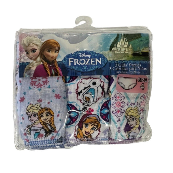 Handcraft Disney Frozen Elsa & Ana 3 pack panties SIZE 4 BRAND NEW!