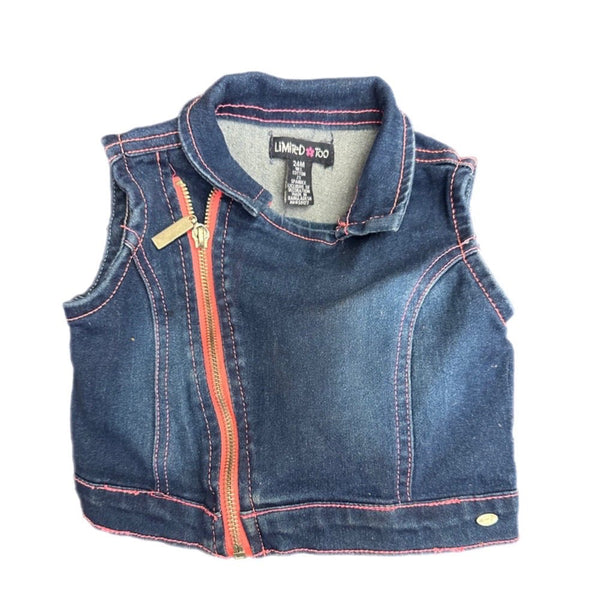 Limited Too Retro denim vest SIZE 24 MONTHS | Finer Things Resale