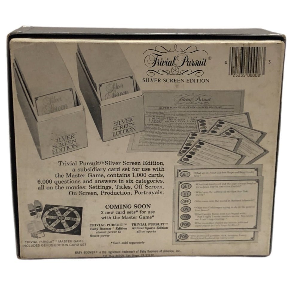 Vintage 1981 Trivial Pursuit Silver Screen Edition Card Set | Finer Things Resale